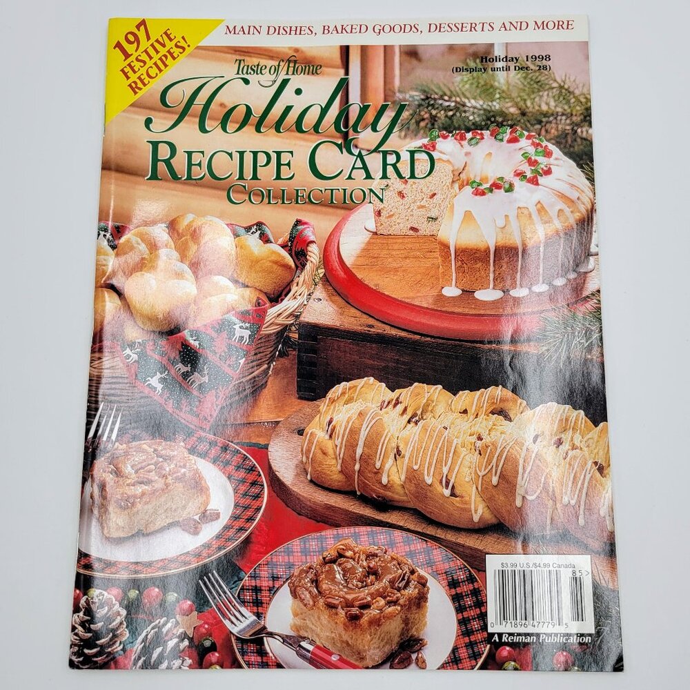 Taste Of Home Holiday Recipe Card Collection Holiday 1998 197 Festive Recipes